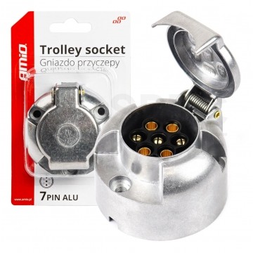 Gniazdo przyczepowe 7-pin 12V aluminium na kabel