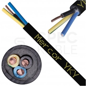 Kabel energetyczny ziemny YKY 3x2,5mm2 czarny 0,6/1kV drut Mercor