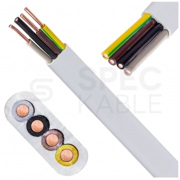 Kabel instalacyjny płaski EL-Instal HP+ HDHp 4x1,5mm2 biały 450/750V bezhalogenowy B2ca drut Eltrim