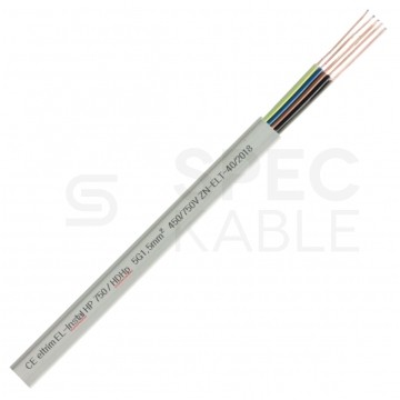 Kabel instalacyjny płaski EL-Instal HP HDHp 4x1,5mm2 szary 450/750V bezhalogenowy YDYp Dca drut Eltrim