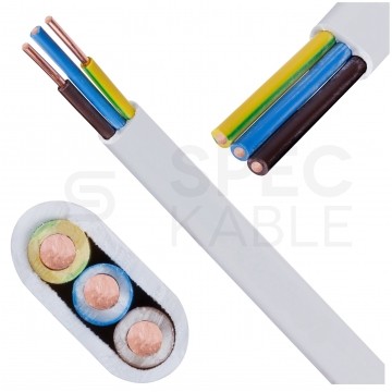 Kabel instalacyjny płaski YDYp 3x2,5mm2 biały 450/750V drut Eltrim