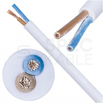 Kabel mieszkaniowy OMY / H03VV-F 2x0,75mm2 biały 300/300V giętki linka Mercor