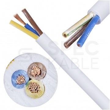 Kabel mieszkaniowy OMY / H03VV-F 3x1,5mm2 biały 300/300V giętki linka Mercor