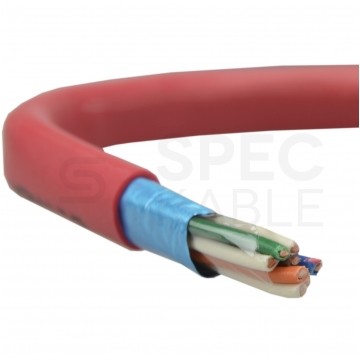 Kabel przeciwpożarowy parowany YnTKSYekw 4x2x0,8mm czerwony 150V ekranowany drut Bitner