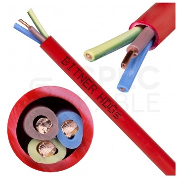 Kabel przeciwpożarowy silikonowy HDGs 3x1,5mm2 FE180 PH120 E90 czerwony 300/500V bezhalogenowy B2ca drut Bitner