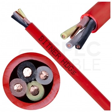 Kabel przeciwpożarowy silikonowy HDGs 4x1,5mm2 FE180 PH120 E90 czerwony 300/500V bezhalogenowy B2ca drut Bitner
