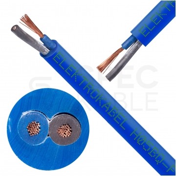 Kabel przemysłowy poliuretanowy PUR / H05BQ-F 2x1mm2 niebieski 300/500V zewnętrzny olejoodporny linka Elektrokabel