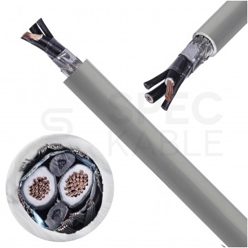 Kabel sterowniczy BiT 500 (St) CH 2x0,75mm2 szary 300/500V podwójnie ekranowany numerowany bezhalogenowy B2ca linka Bitner