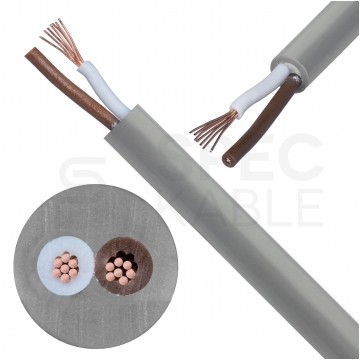 Kabel sterowniczy ELITRONIC LIYY 2x0,75mm2 szary 250/500V olejoodporny linka TKD