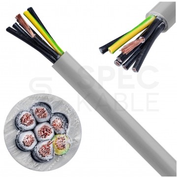 Kabel sterowniczy JZ-500 7x0,75mm2 szary 300/500V numerowany olejoodporny linka Helukabel