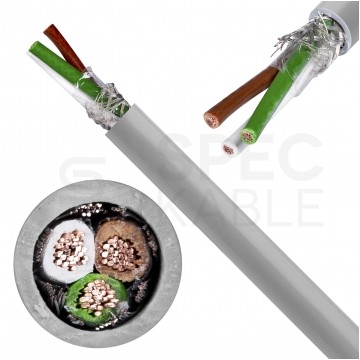 Kabel sterowniczy LIYCY 3x0,75mm2 szary 300/300V ekranowany olejoodporny linka Helukabel