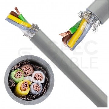 Kabel sterowniczy LIYCY 5x1mm2 szary 300/300V ekranowany olejoodporny linka Helukabel