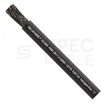 Kabel sterowniczy OZ-600 HMH 2x0,75mm2 czarny 0,6/1kV zewnętrzny bezhalogenowy numerowany olejoodporny Dca linka Helukabel