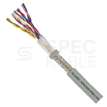 Kabel sterowniczy parowany SUPER-PAAR-TRONIC-C-PUR 1x2x0,5mm2 szary 300/500V ekranowany bezhalogenowy odporny na działanie bioolejów i mikroorganizmów Dca linka Helukabel