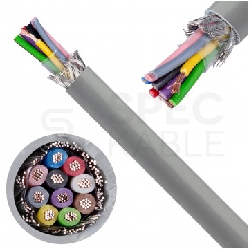 Kabel sterowniczy TECHNOTRONIK LIYCY 10x0,25mm2 szary 300/300V ekranowany olejoodporny linka Technokabel