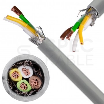 Kabel sterowniczy TECHNOTRONIK LIYCY 4x0,14mm2 szary 300/300V ekranowany olejoodporny linka Technokabel