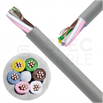 Kabel sterowniczy TECHNOTRONIK LIYY 6x0,14mm2 szary 300/300V olejoodporny linka Technokabel