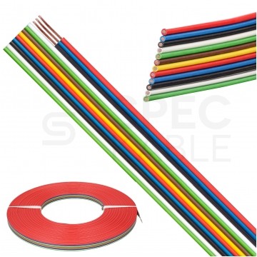 Kabel telekomunikacyjny wstążkowy TLWY 12x0,22mm2 kolorowy 150V montażowy linka Technokabel