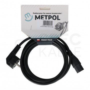 Kabel zasilający OMY do serwera z wtyczką IEC C15 10A czarny 3m