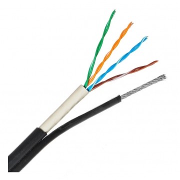Kabel zewnętrzny żelowany z linką nośną UTPzn kat.5e U/UTP 4x2x0,5 Satec