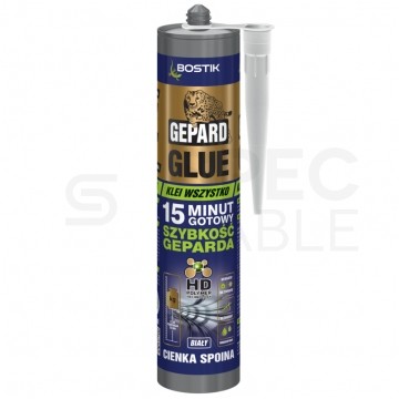 Klej uniwersalny montażowy GEPARD GLUE super szybki biały Kartusz 290ml