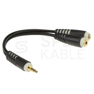 KLOTZ JR17 Przejście Adapter AUX mini Jack 3,5mm Stereo (wtyk) / 2x mini Jack 3,5mm Stereo (gniazdo) na kablu