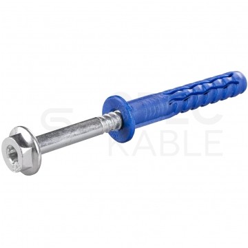 Kołki rozporowe ramowe R-FFS-K 10x60mm z wkrętem z łbem sześciokątnym i gniazdem TORX do betonu, cegły ceramicznej i silikatowej RAWLPLUG 50szt
