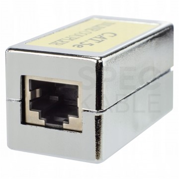 Łącznik modularny beczka 2xRJ45 8P8C kat.5e ekranowany FTP