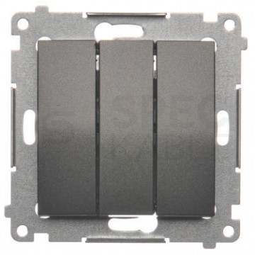 Łącznik potrójny SIMON 54 antracyt 10AX Kontakt Simon DW31.01/48