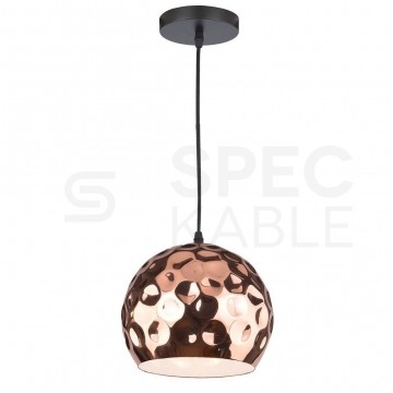 Lampa dekoracyjna wisząca miedziany klosz z przetłoczeniami fi:200mm dł:1000mm E27 max 60W IP20 V-TAC VT-8200