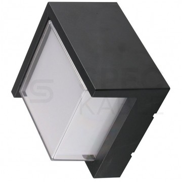 Lampa elewacyjna, kinkiet kwadrat LED 12W 1160lm 3000K IP65 czarny barwa WW biała ciepła V-TAC VT-827-SQ-N