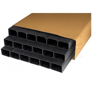 Listwa elektroinstalacyjna kanał kablowy BKK 60x40mm korytko z pokrywą KARTON=48m (24szt) NEKU czarny