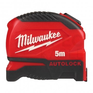 Miara zwijana metrówka 5m / 25mm AUTOLOCK nylon czarno-czerwona GEN 2 MILWAUKEE