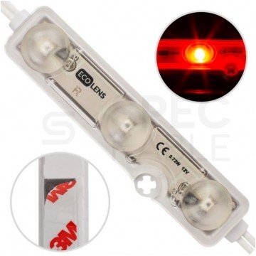 Moduł oświetleniowy 3x LED SMD 0,72W 12V 83lm/W czerwony z taśmą samoprzylepną IP68 LED LABS