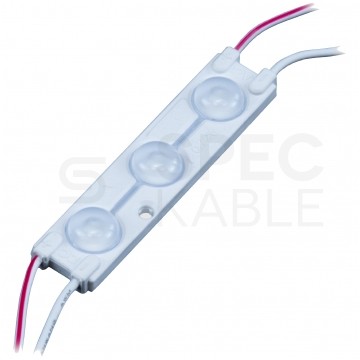 Moduł oświetleniowy 3x LED SMD 0,72W 12V 83lm/W niebieski z taśmą samoprzylepną IP67 MW-MLD-2835-3B-LENS