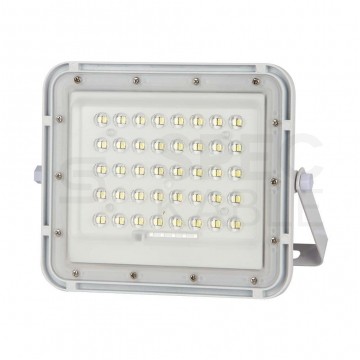 Naświetlacz LED SMD 10W 800lm 6400K 6000mAh IP65 biały barwa CW biała zimna z panelem solarnym VT-80W-W V-TAC