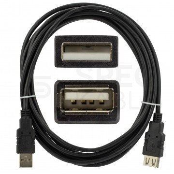 NEKU Kabel przedłużacz USB 2.0 A (wtyk / gniazdo) czarny 3m