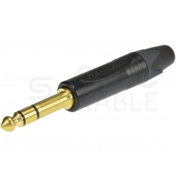 NEUTRIK Wtyk instrumentalny Jack 6,3mm Stereo na kabel do 7,0mm pozłacany czarny NP3X-B