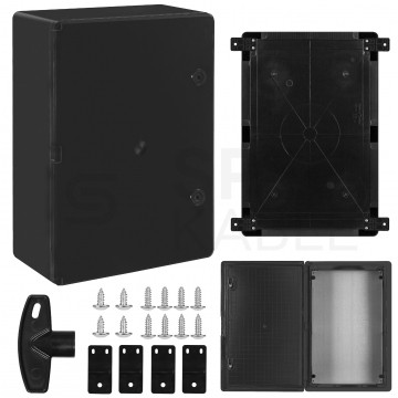 Obudowa plastikowa skrzynka hermetyczna natynkowa ABS 400x600x200mm IP65 czarna NEKU