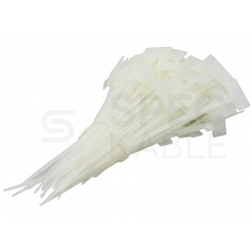 Opaski zaciskowe identyfikacyjne 2,5x110mm z tabliczką opisową 21x10mm białe 100szt. DANTOM
