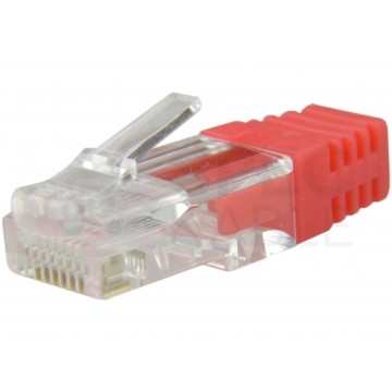Osłonka wewnętrzna wtyku RJ45 czerwona WORECZEK 100szt.
