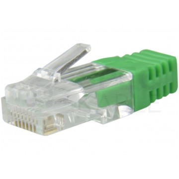 Osłonka wewnętrzna wtyku RJ45 zielona WORECZEK 100szt.