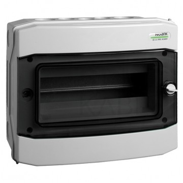 OUTLET Rozdzielnica natynkowa hermetyczna PHS 1x12 modułów IP65 (400V AC / 1500V DC) 319x256x144mm plastikowa drzwi transparentne dymne NOARK