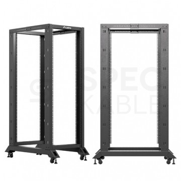 OUTLET Szafa stojąca OPEN RACK 19" 32U 600x1000mm do serwerów i magazynów energii otwarta czarna LANBERG