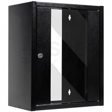 OUTLET Szafa wisząca RACK 10" 9U 300mm drzwi szklane czarna NETRACK S-Line