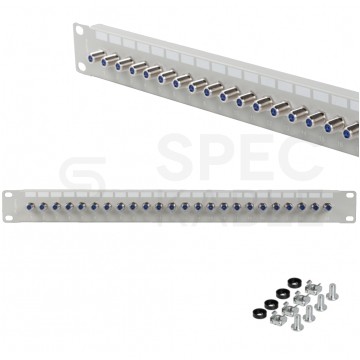 Patch panel RACK 19" 24 porty typu F 1U szary LANBERG