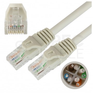 Patchcord UTP kat.6 kabel sieciowy LAN 2x RJ45 linka PVC szary 3m NEKU