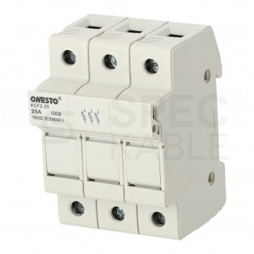 Podstawa bezpiecznikowa 25A 3-biegunowa 3P (1000V DC) 3-modułowa na wkładki 10x38mm ONESTO