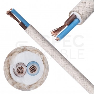 Przewód prądowy H03VV-F / OMY 300V 2x0,75 kabel w oplocie bawełna linka