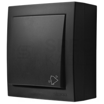 Przycisk odbijający "dzwonek" SIMON Aquaclick natynkowy bryzgoszczelny IP44 czarny matowy 10AX Kontakt Simon ACD1/49